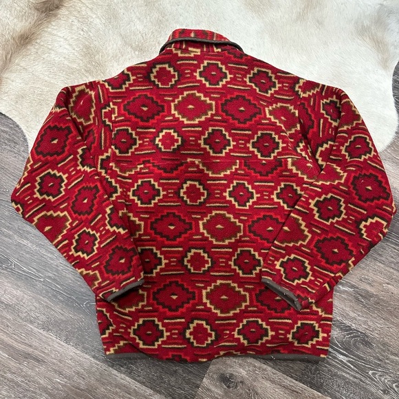 Vintage Patagonia Synchilla Pullover Mens S Red Aztec Snap Fleece Sweater Rare - Picture 4 of 4